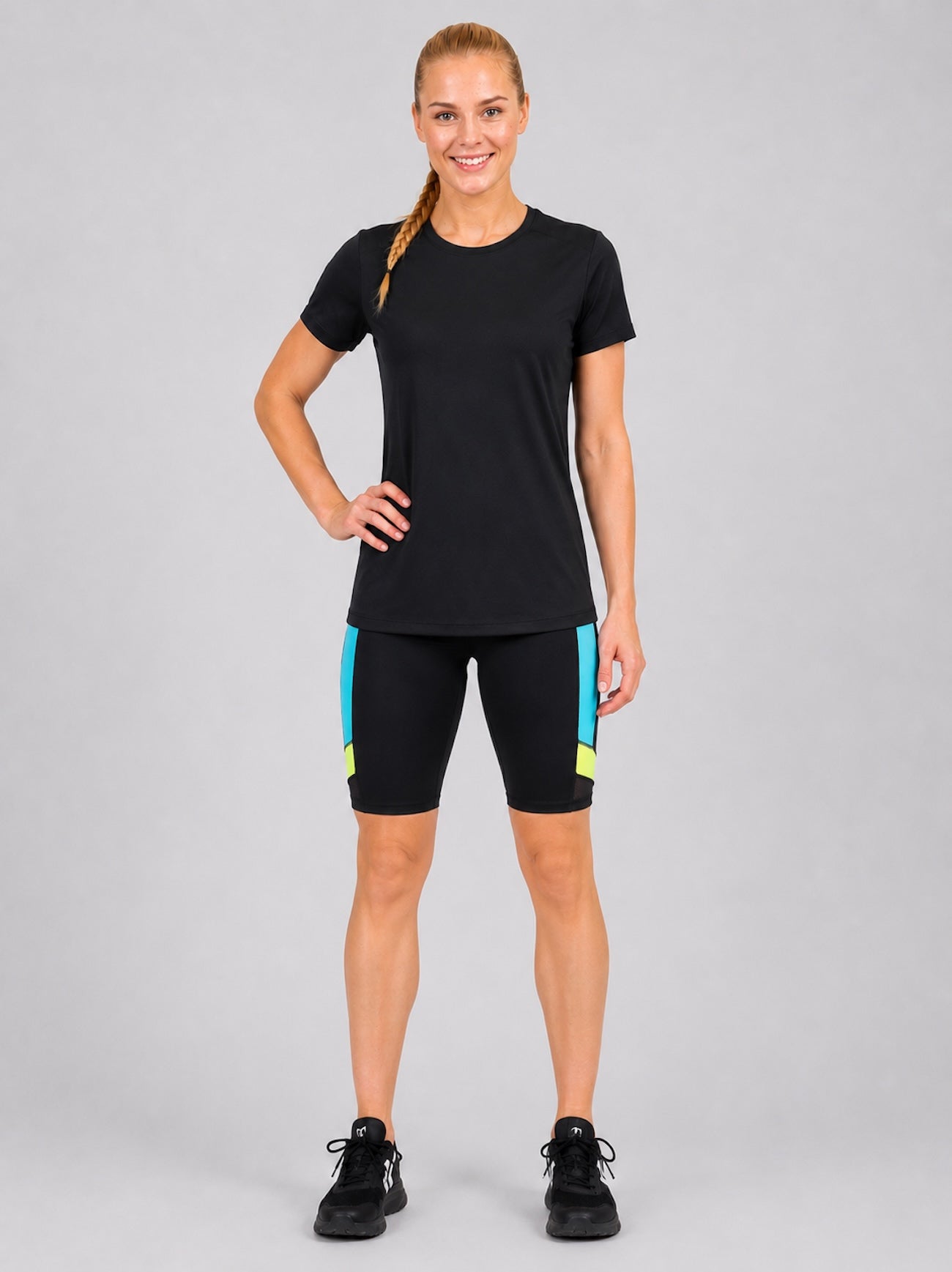 airtracks-short-running-femme-noir-fitness-court-taille-haute image 1