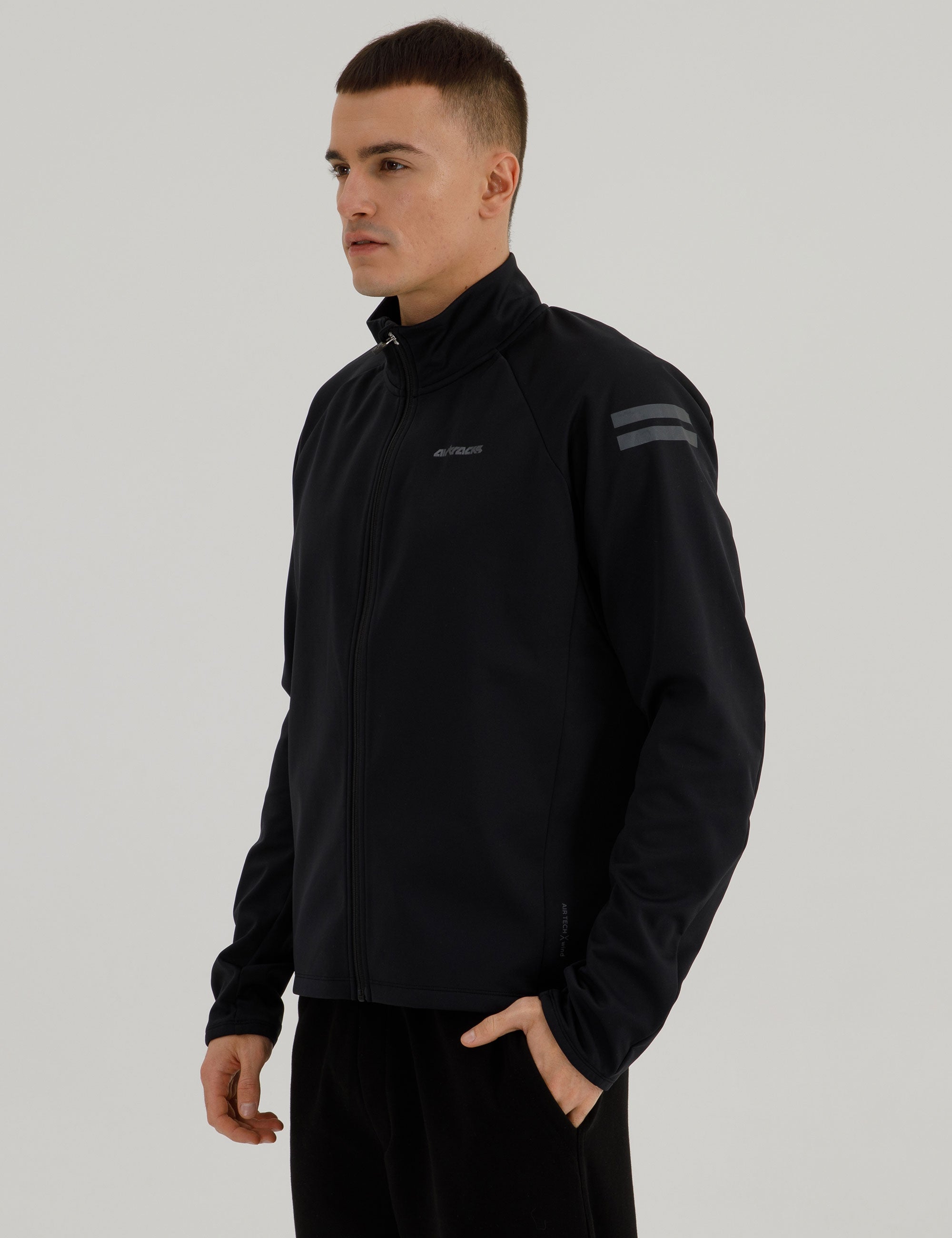 airtracks-v-lo-veste-hiver-softshell-thermique-noir-coupe-vent image 3