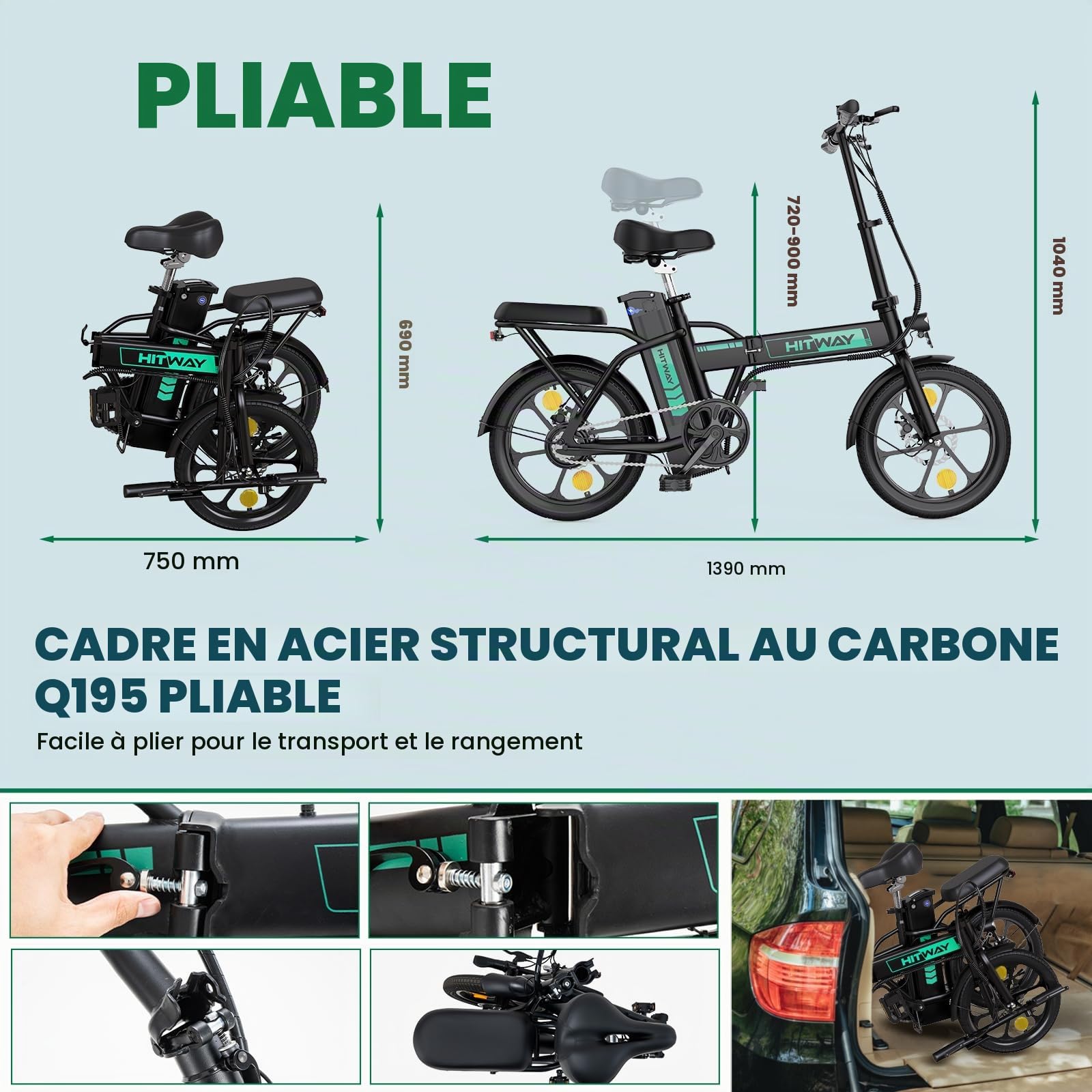 hitway-v-lo-lectrique-pliable-16-pouces-250w-25-km-h image 5