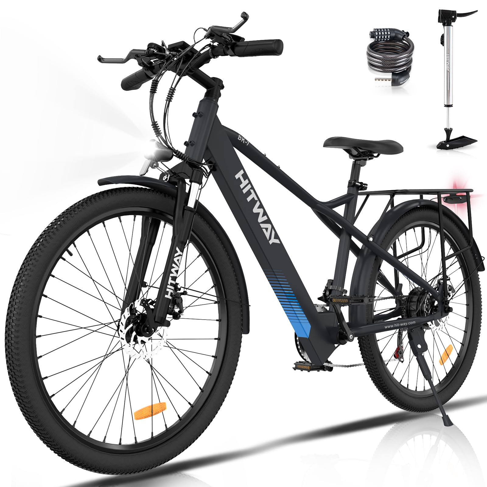 hitway-bk7-vtt-lectrique-26-36v-12ah-250w-noir-7-vitesses image 1