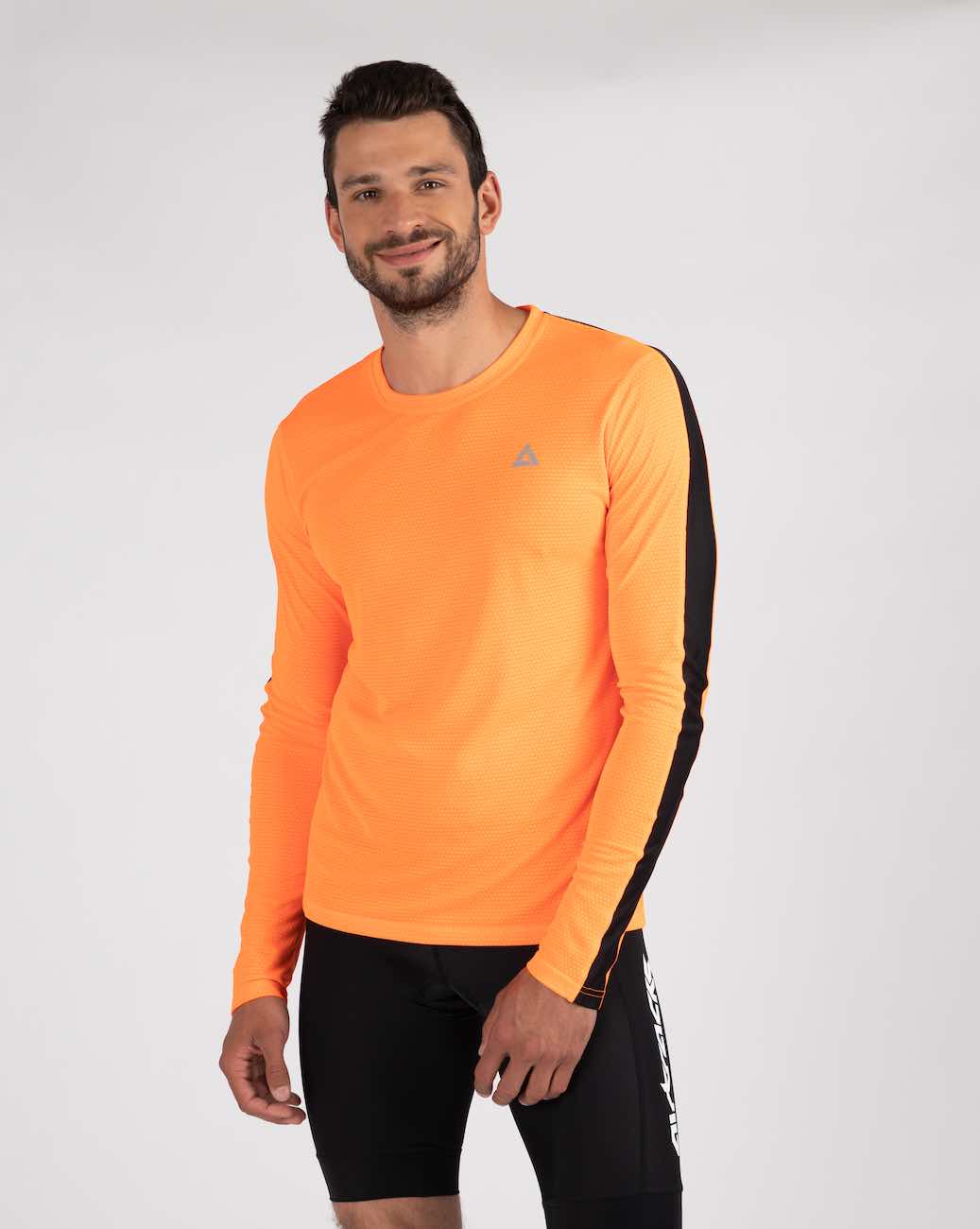 airtracks-pro-line-t-shirt-running-manches-longues-orange-noir image 1