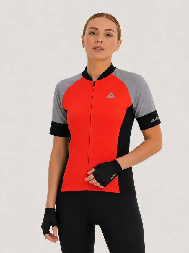 airtracks-pro-line-maillot-v-lo-femme-rouge-manches-courtes-2 image 1