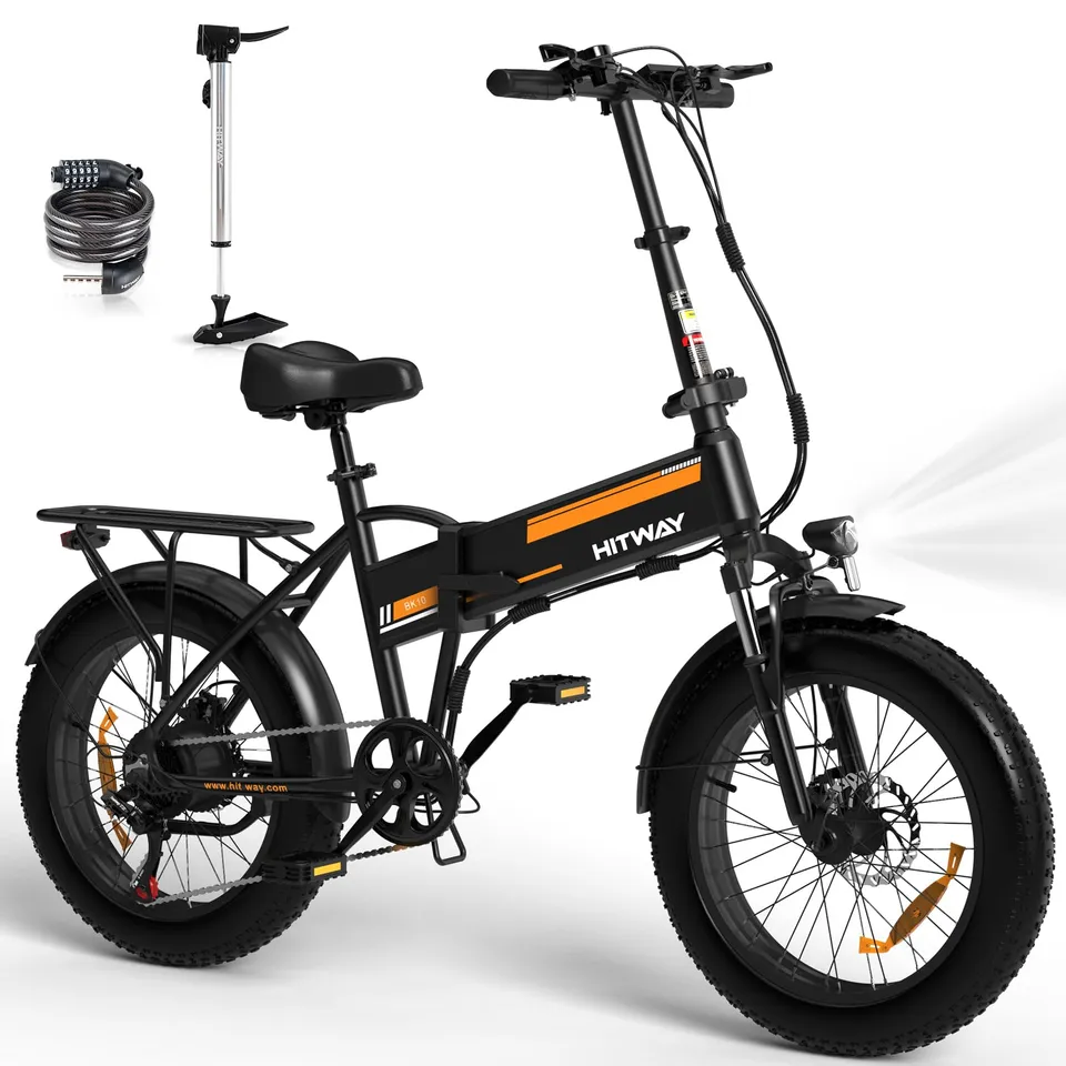 hitway-bk10-vtc-lectrique-pliable-20-noir-orange-36v image 1