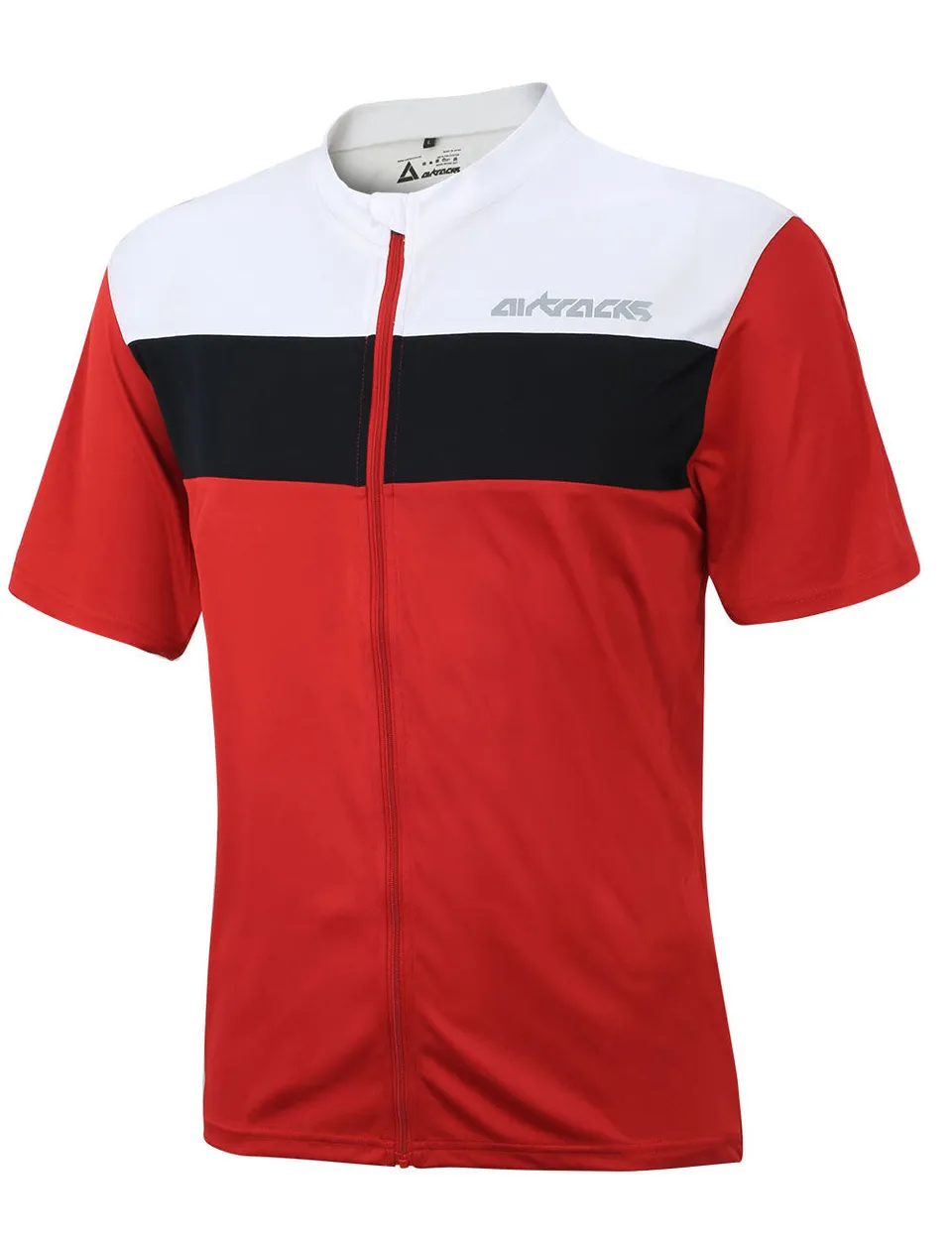 airtracks-pro-air-maillot-v-lo-manches-courtes-rouge-respirant image 1
