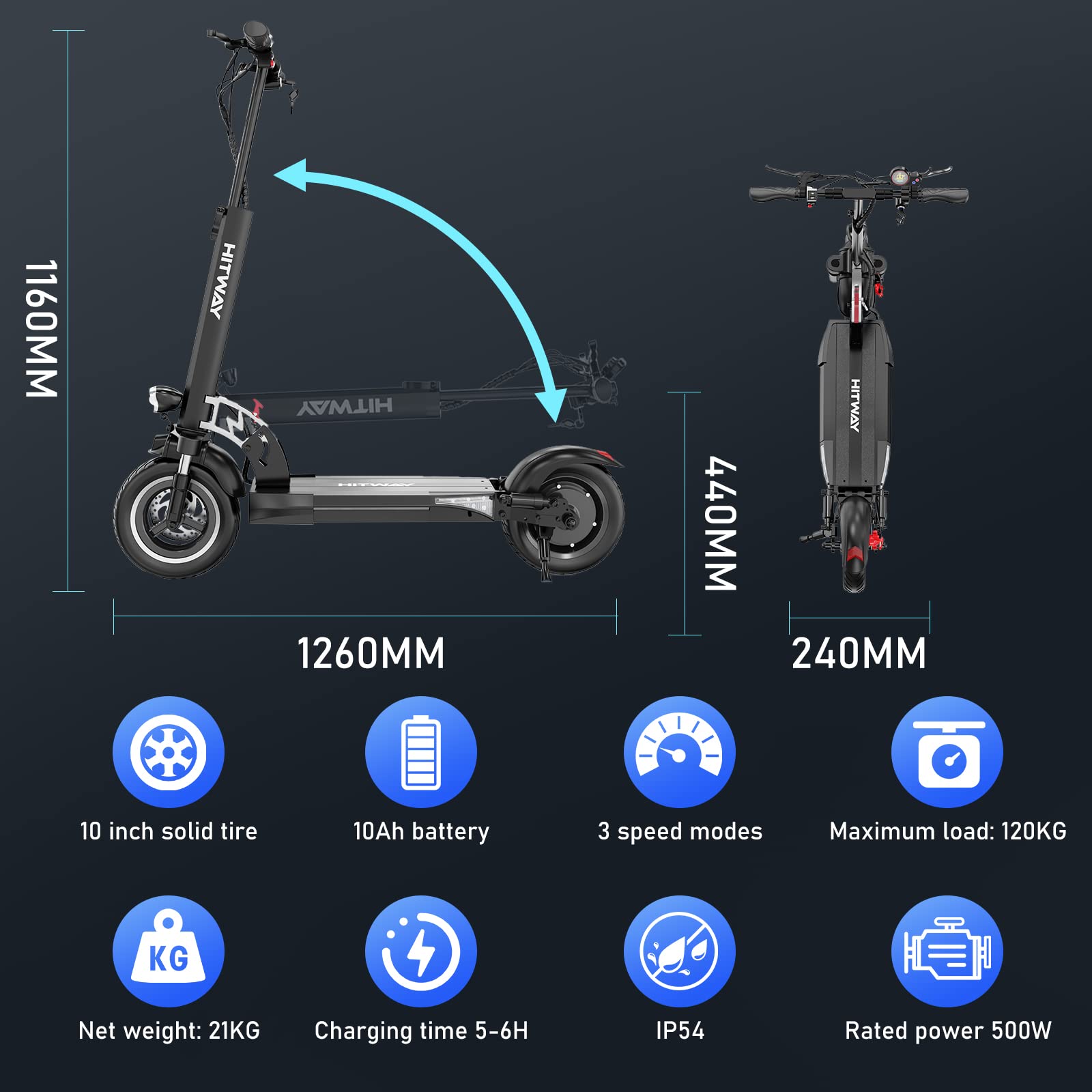 hitway-trottinette-lectrique-pliable-800w-48v-13ah-10 image 7