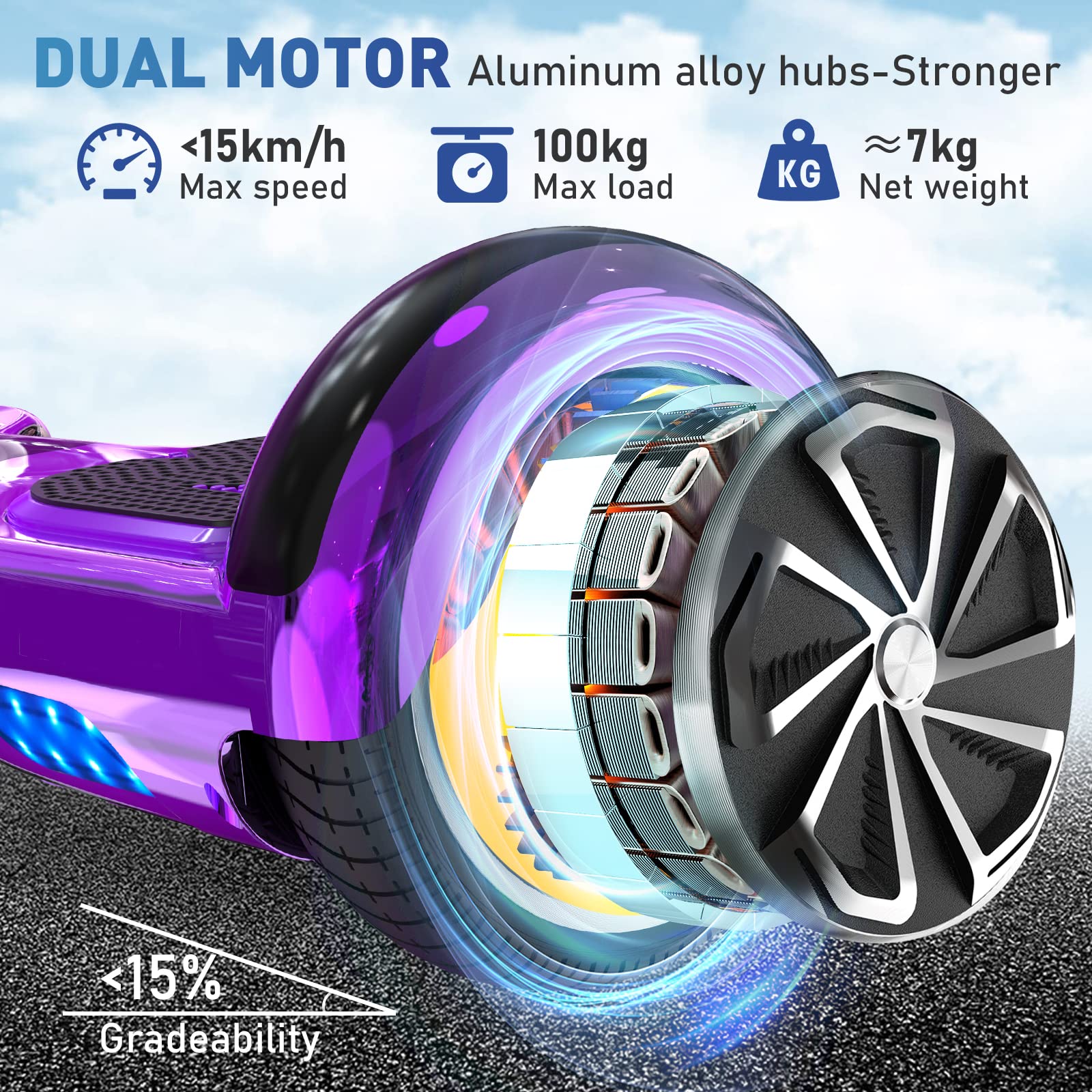 hitway-hoverboard-6-5-pouces-bluetooth-hoverkart image 2