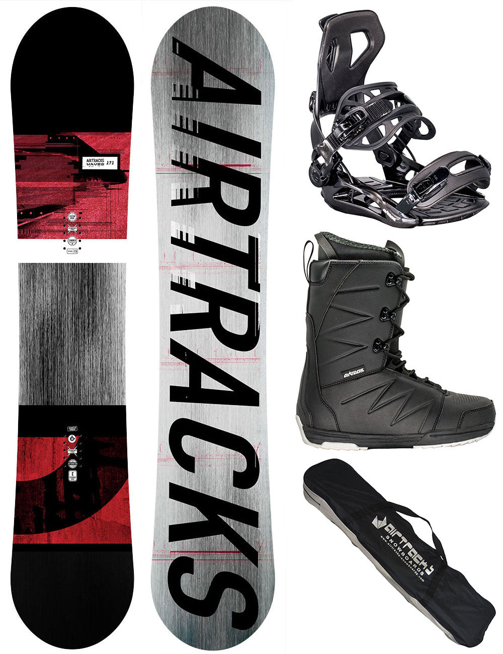 airtracks-waves-set-snowboard-homme-159-boots-sac image 1