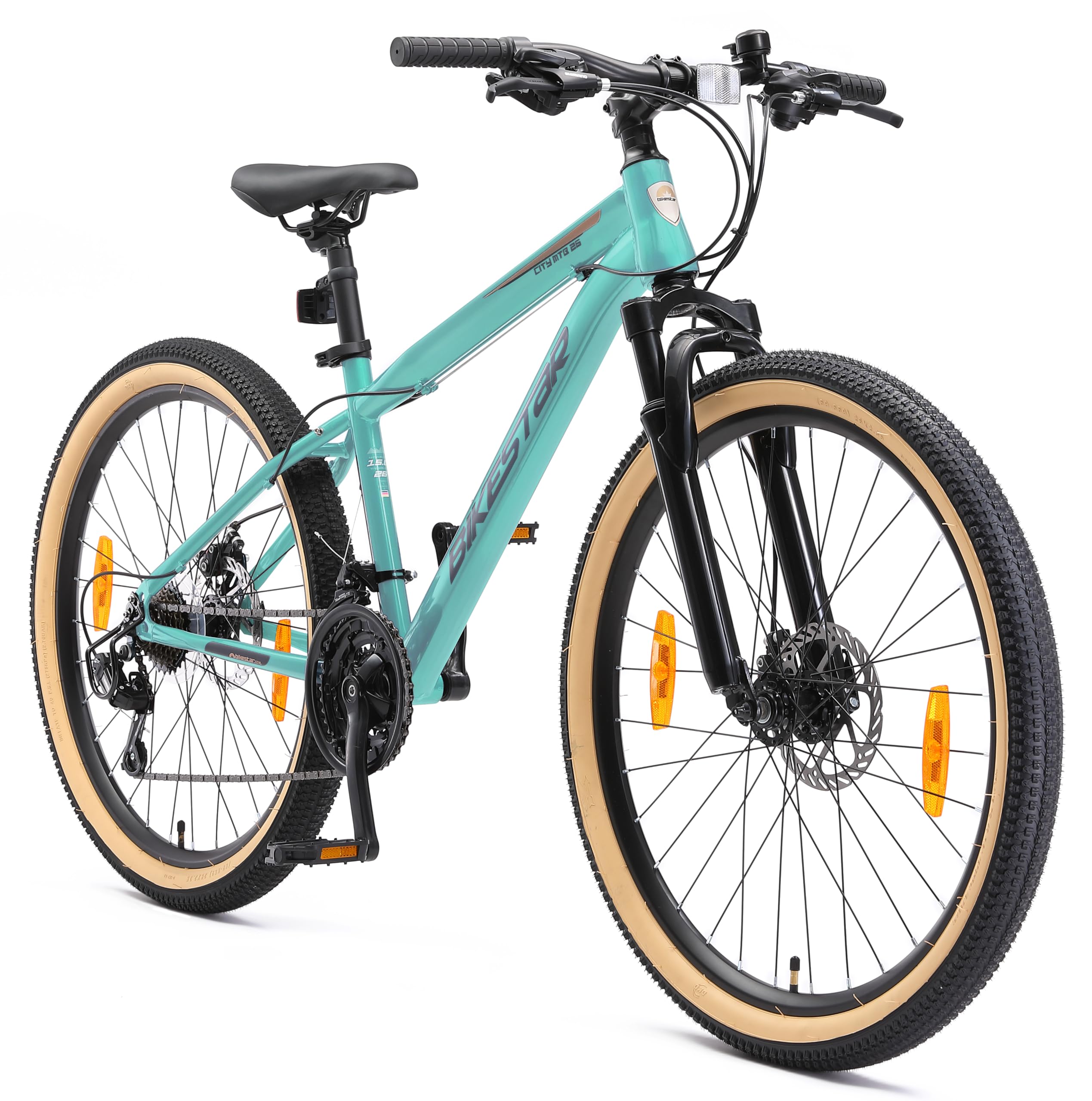 bikestar-vtt-26-pouces-menthe-21-vitesses-shimano image 1