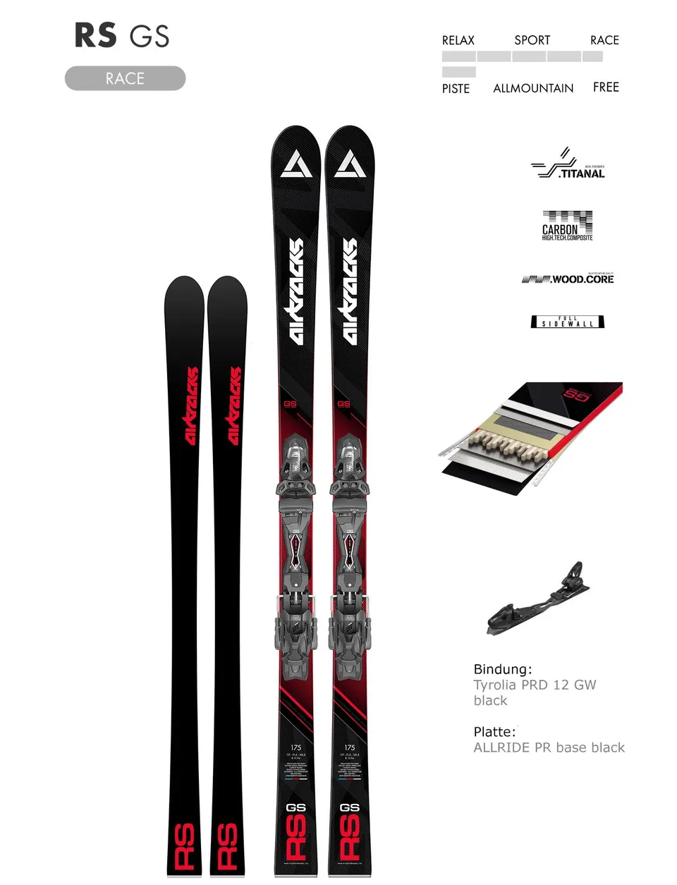 airtracks-master-pro-rs-gs-ski-alpin-175-cm-fixation-race image 1
