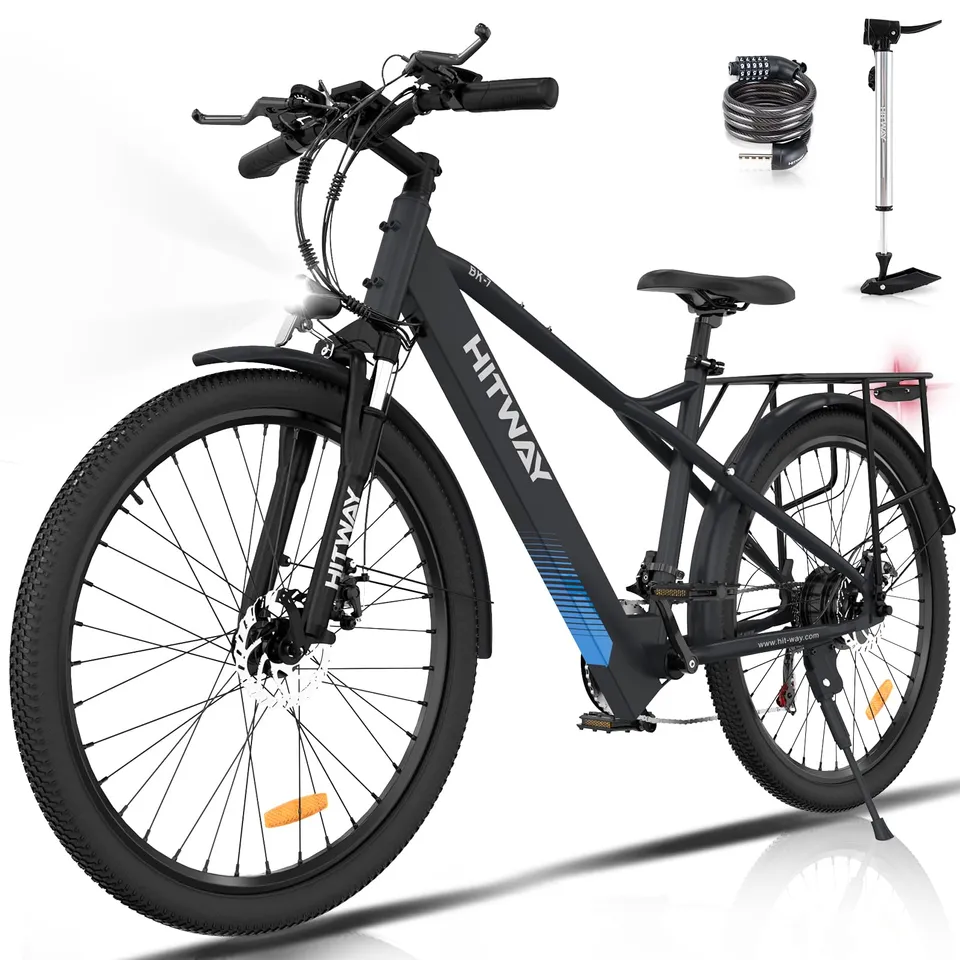 hitway-bk7-vtt-lectrique-26-36v-12ah-250w-noir-7-vitesses image 1