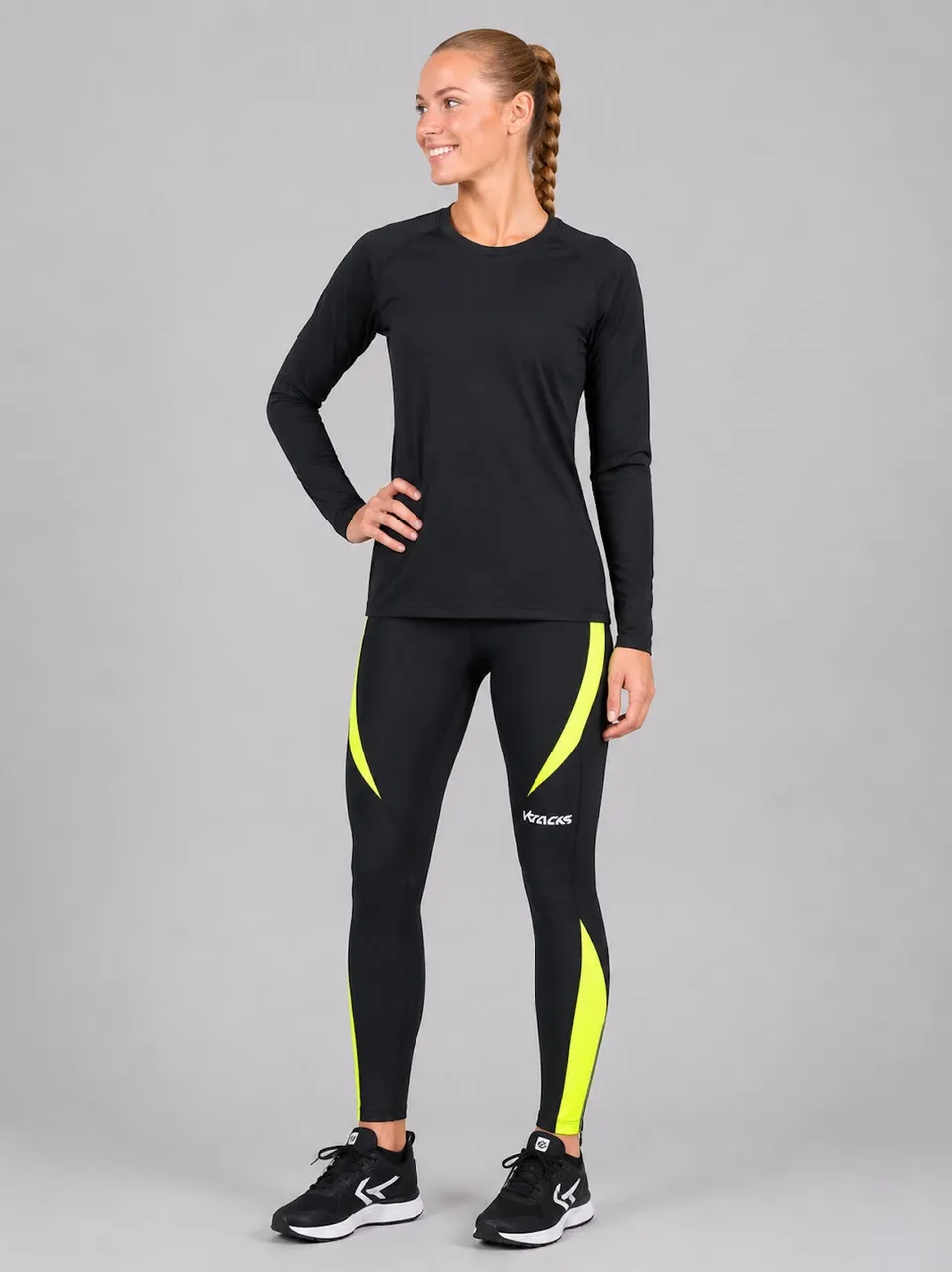 airtracks-pro-collant-running-femme-long-noir-neon image 1