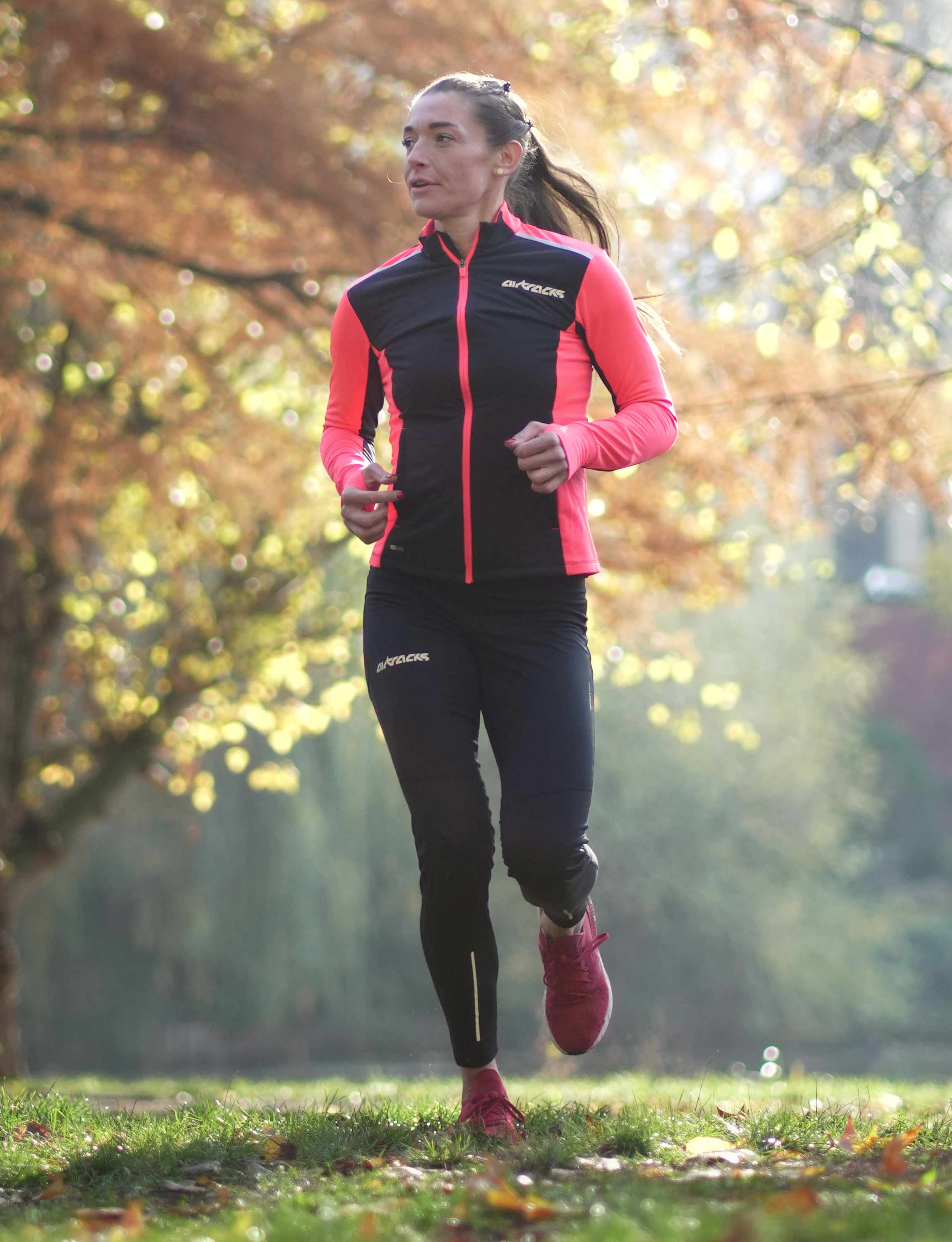 airtracks-pro-line-maillot-running-femme-manches-longues-noir-rouge-m image 1
