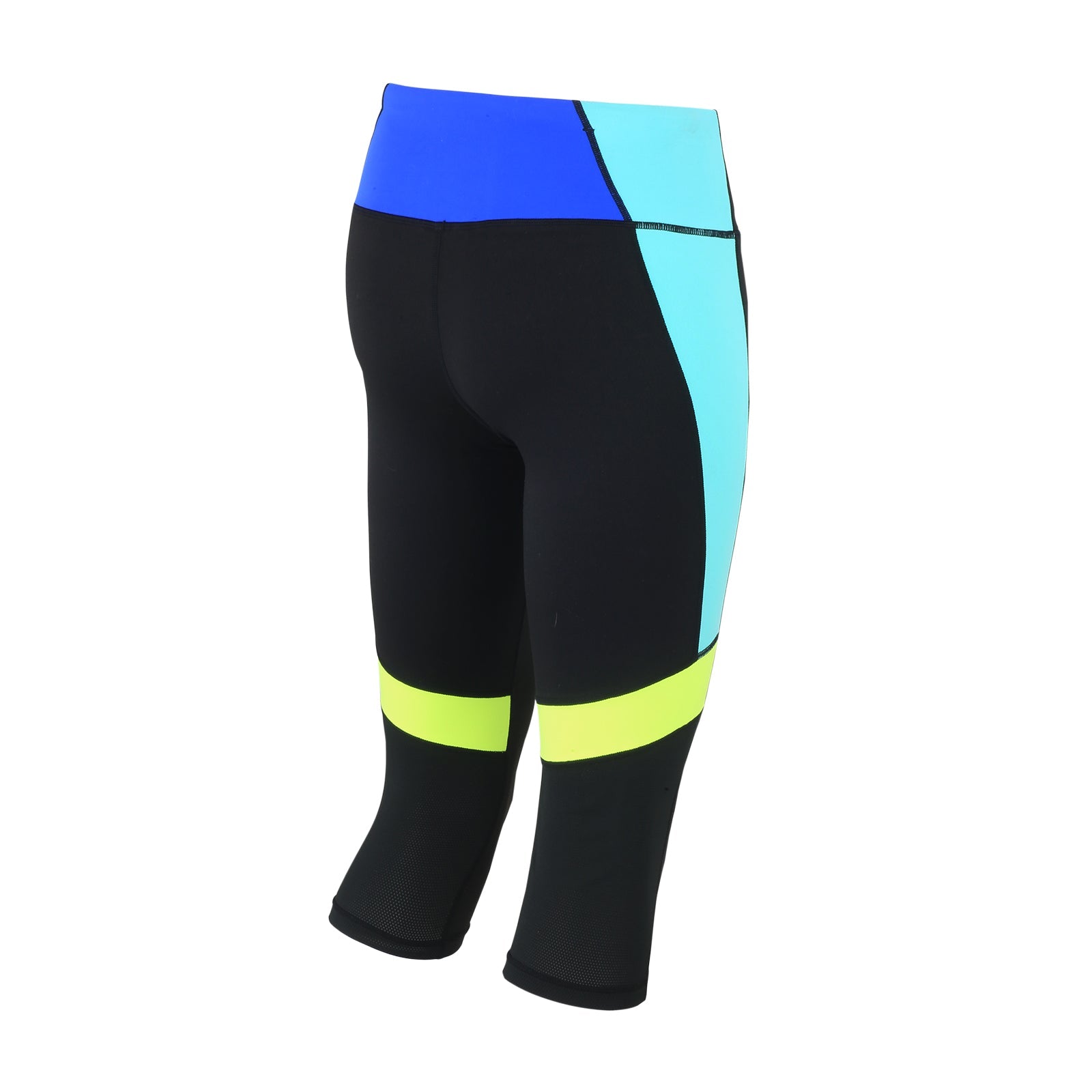 pantalon-course-femme-3-4-noir-rouge-n-on-taille-haute image 2