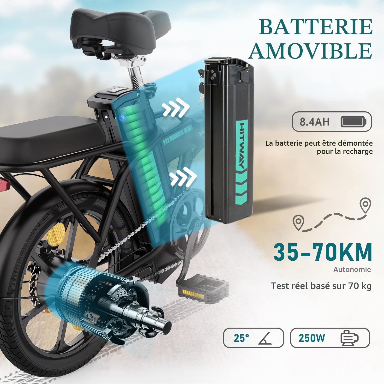 hitway-v-lo-lectrique-pliable-16-pouces-250w-25-km-h image 2