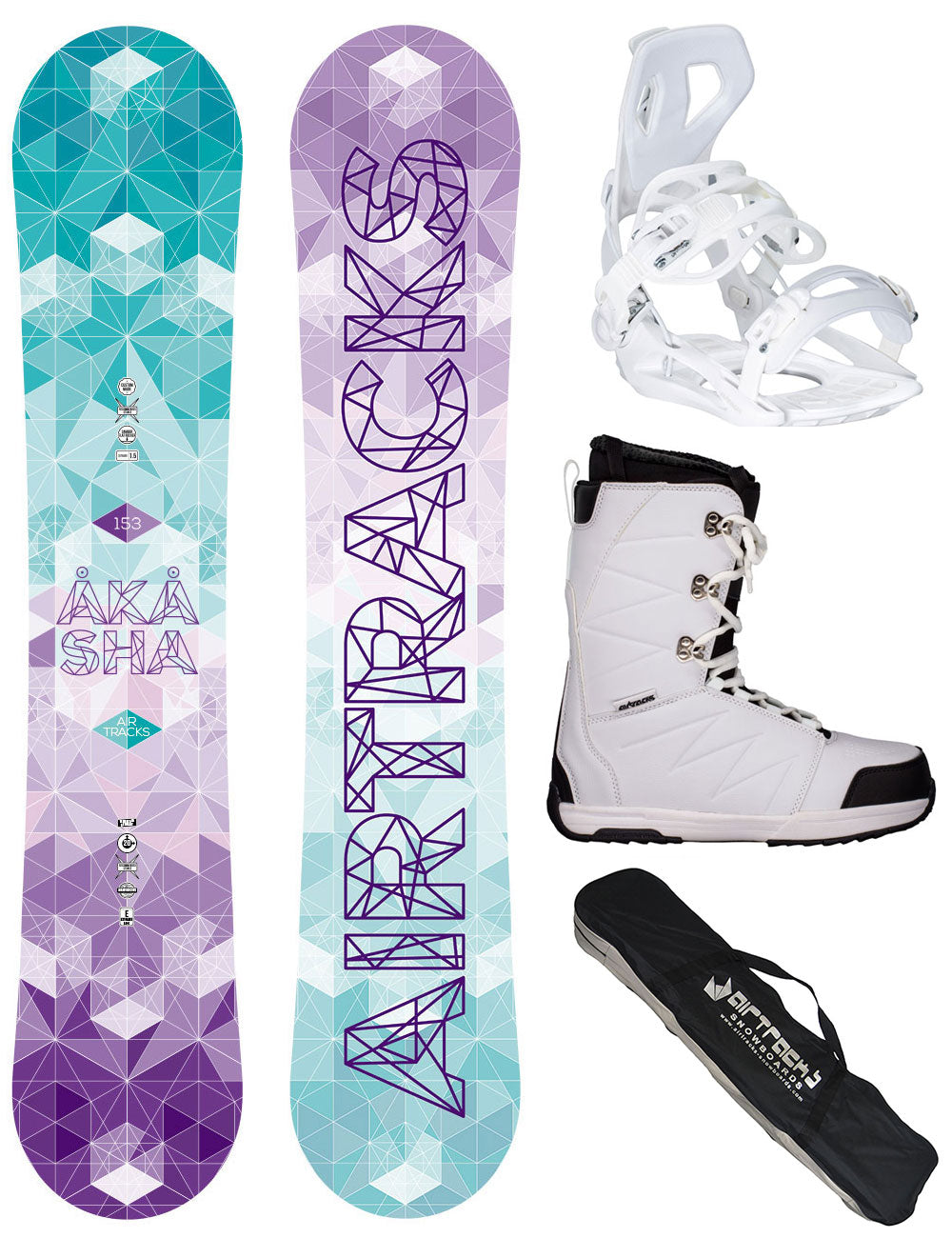 airtracks-akasha-set-snowboard-femme-147-cm-zero-rocker image 1
