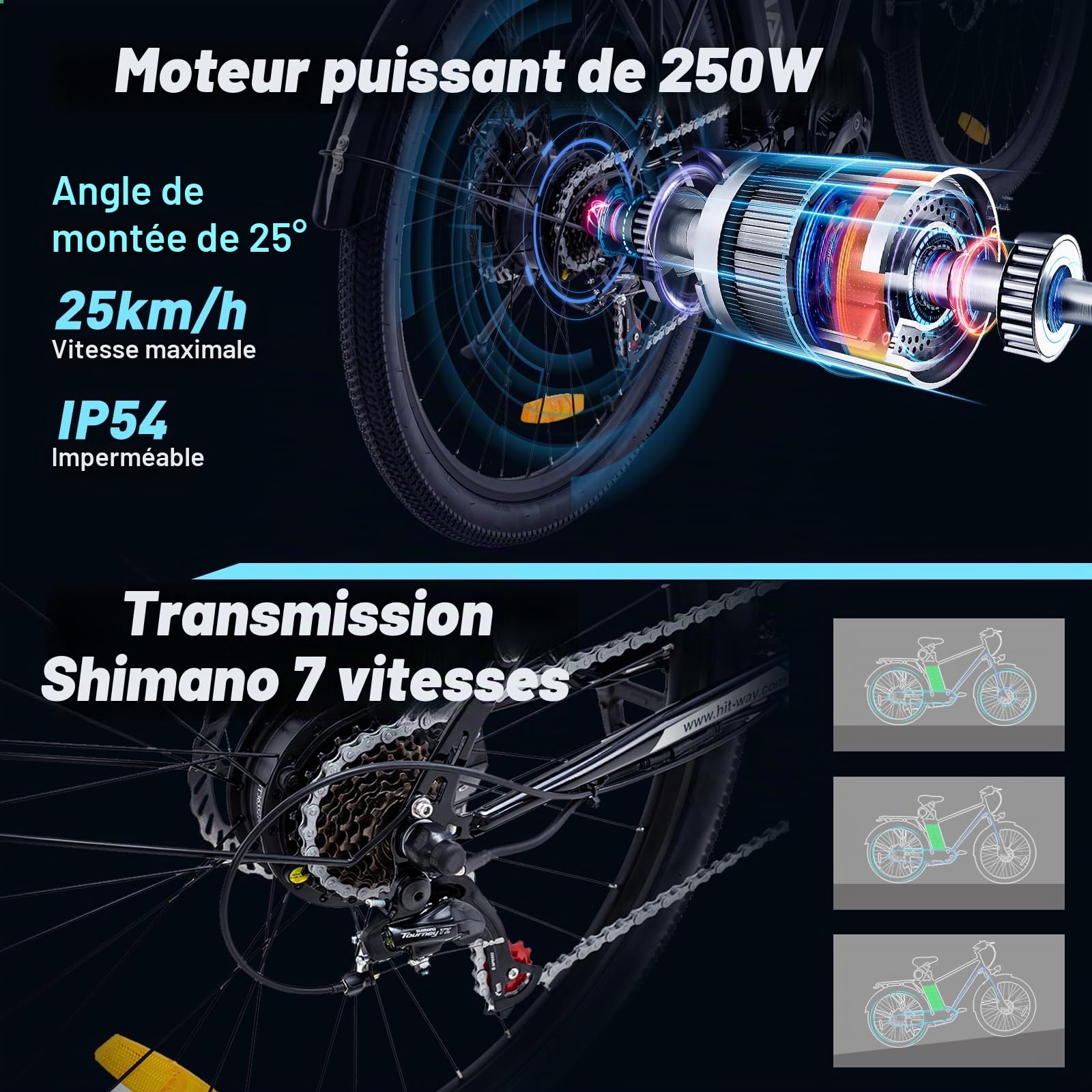 hitway-bk3s-v-lo-lectrique-26-pouces-250w-36v-14ah image 2