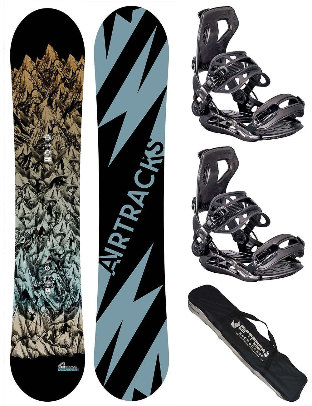 airtracks-mountain-lines-set-snowboard-homme-156-fixation-m image 1