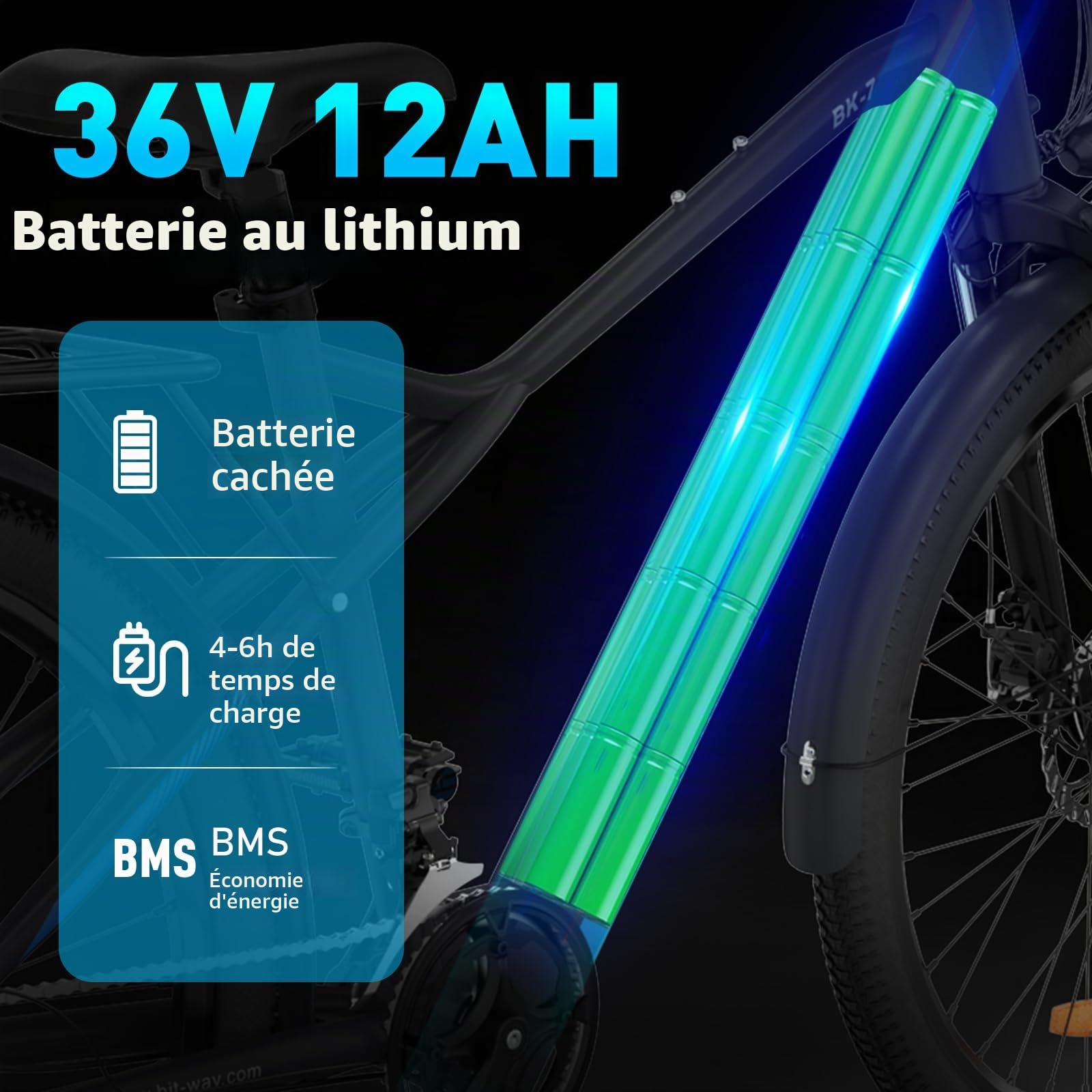 hitway-bk7-vtt-lectrique-26-36v-12ah-250w-noir-7-vitesses image 3