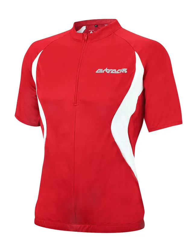 airtracks-quipe-maillot-v-lo-manches-courtes-homme-rouge-respirant image 1