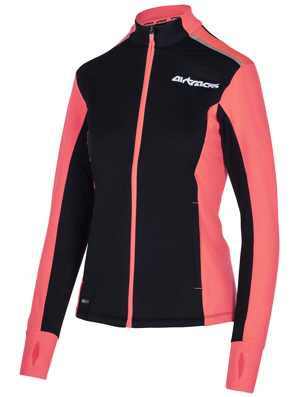 airtracks-pro-line-maillot-running-femme-manches-longues-noir-rouge-m image 3