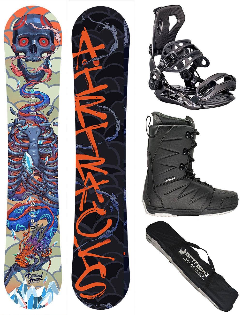 airtracks-diamond-heart-pack-snowboard-homme-155-cm-noir image 1