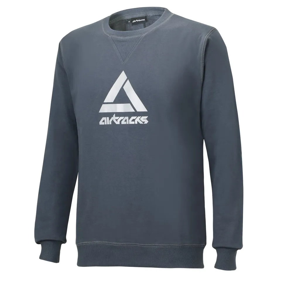 airtracks-streetwear-sweat-homme-gris-fonc-col-rond image 1