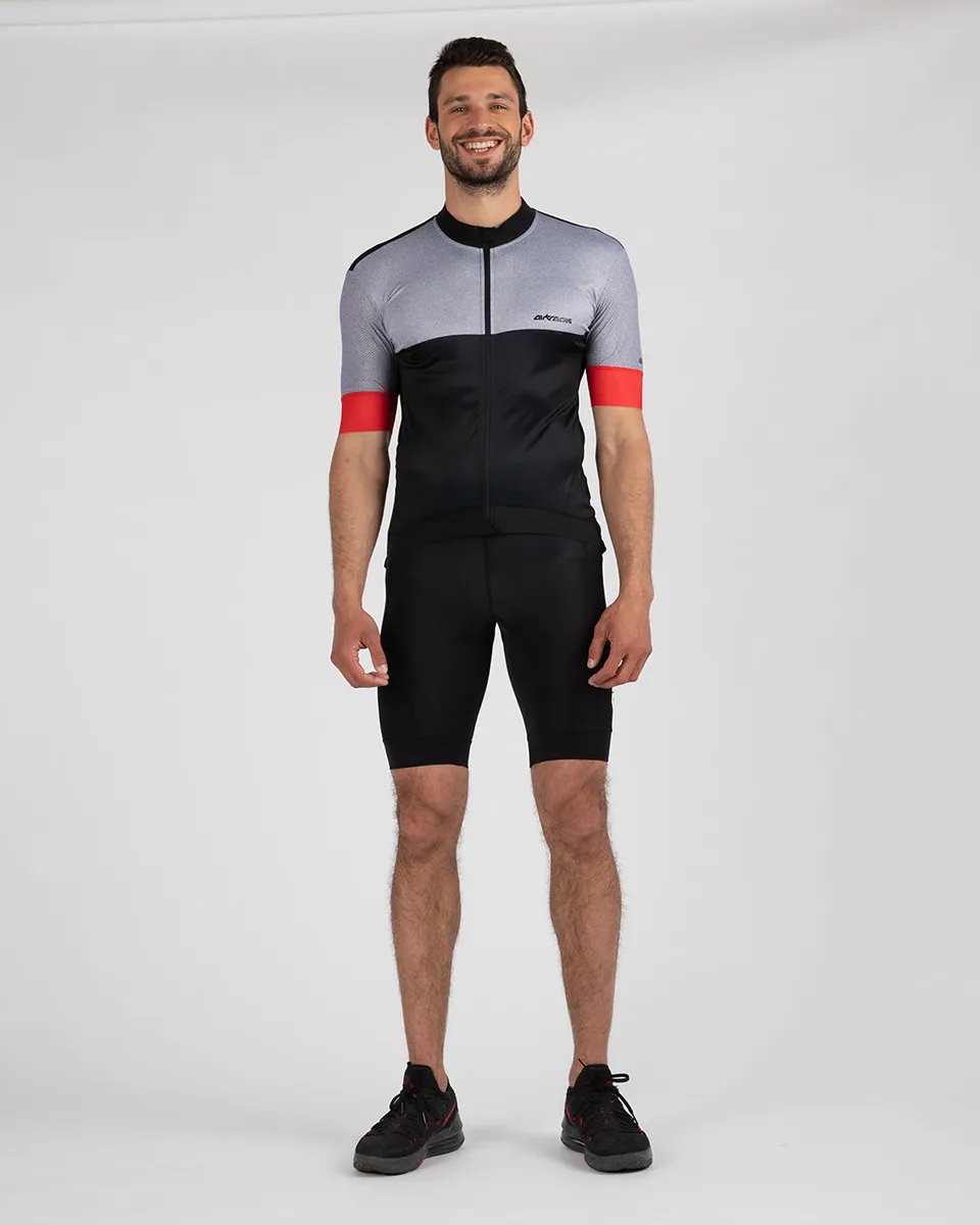 airtracks-pro-team-line-maillot-v-lo-homme-noir-gris-manches-courtes image 1