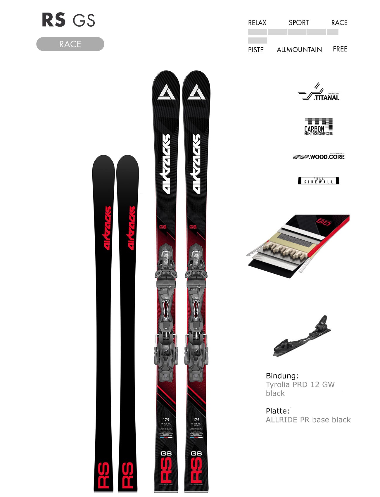 airtracks-master-pro-rs-gs-ski-alpin-175-cm-fixation-race image 1