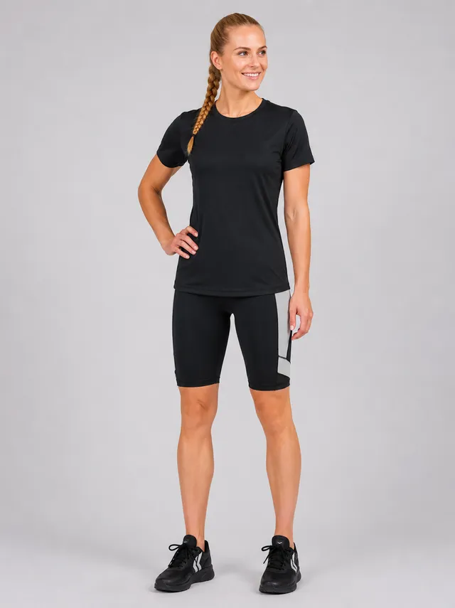 airtracks-short-running-femme-noir-gris-taille-haute-s image 1
