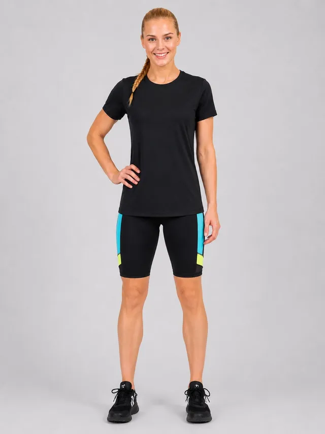 airtracks-short-running-femme-noir-fitness-court-taille-haute image 1