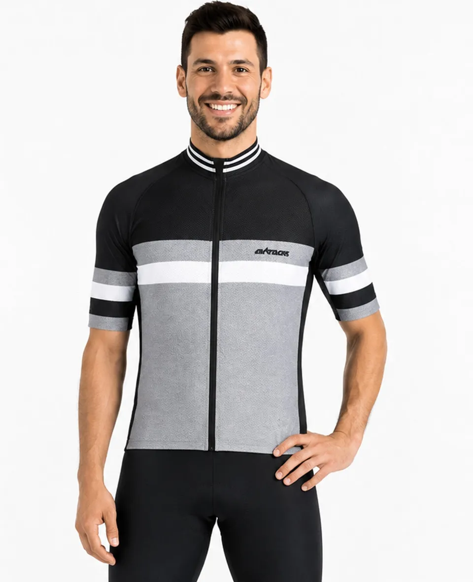 airtracks-pro-line-iii-maillot-v-lo-noir-gris-manches-courtes image 1