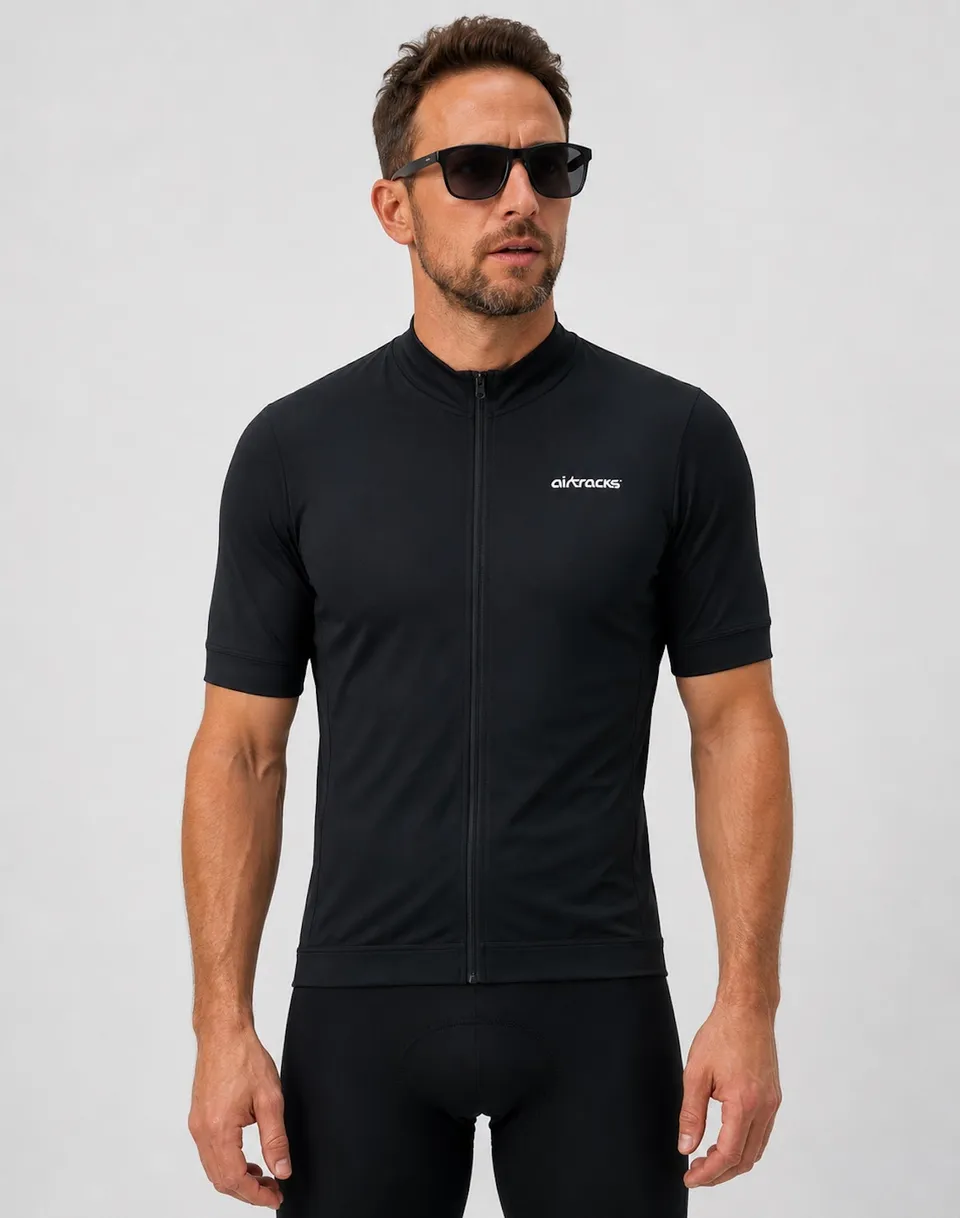 airtracks-air-tech-ii-maillot-v-lo-homme-manches-courtes-noir-respirant image 1