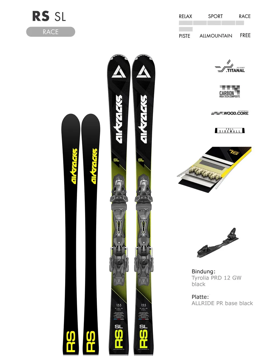 airtracks-master-pro-rs-sl-ski-slalom-155-carbone image 1